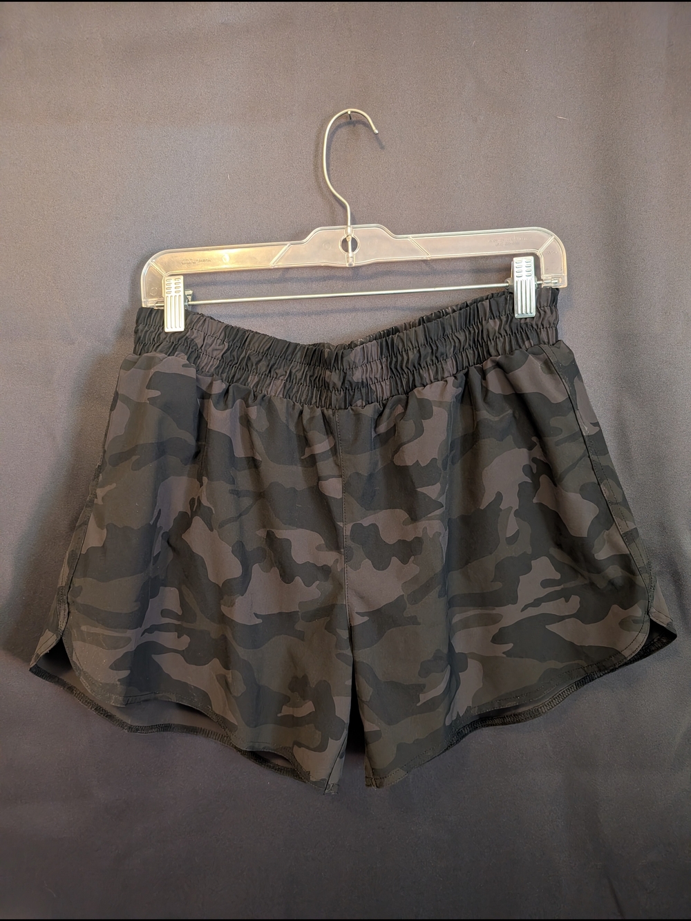 Athletic Works Women’s Camouflage Athletic Shorts - Black/Grey Built In Shorts